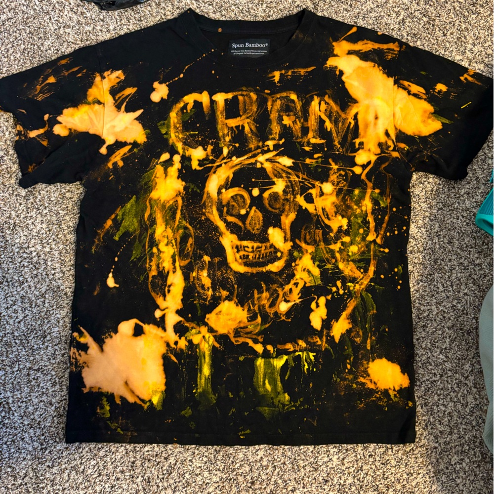 Spun Bamboo Bleach washed tee. Adult large unisex.
